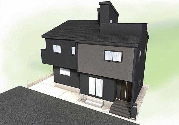 【完成予想予想図】 完成予想図です。建築中は、現地のご見学に加えて近隣の完成物件をご覧いただき、イメージを掴んでいただけるようご案内いたします。