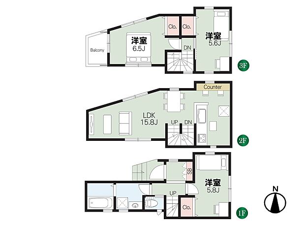 3LDK 土地面積47.7m2 建物面積79.83m2