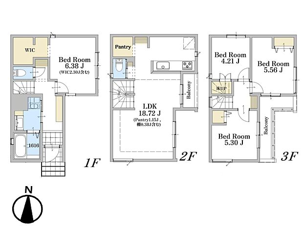 【間取り】4LDK 広々リビングに充実した住空間