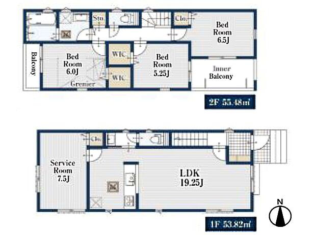 【間取り図】土地面積110m2 建物面積109.30m2