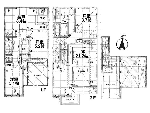 3SLDK 土地面積94.35m2 建物面積108.8m2