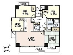 サンマンションドゥーシェ浦和常盤 4LDKの間取図画像