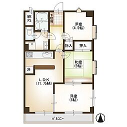 シティハイム武蔵野2 1階3LDKの間取り