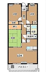 京王井の頭線 久我山駅 徒歩13分の賃貸マンション 1階3LDKの間取り