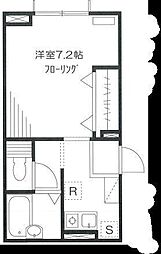 西武新宿線 下落合駅 徒歩5分の賃貸マンション 1階ワンルームの間取り
