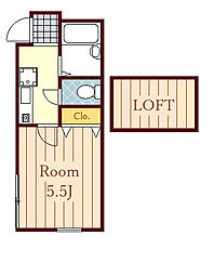 ピュア花鳥・練馬 1階1Kの間取り