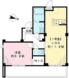 京王線 芦花公園駅 徒歩1分の賃貸マンション 4階1LDKの間取り