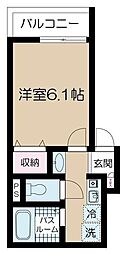 JR総武線 荻窪駅 徒歩10分の賃貸マンション 2階1Kの間取り