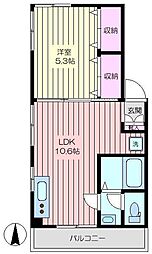 川名ビル 1LDKの間取図画像