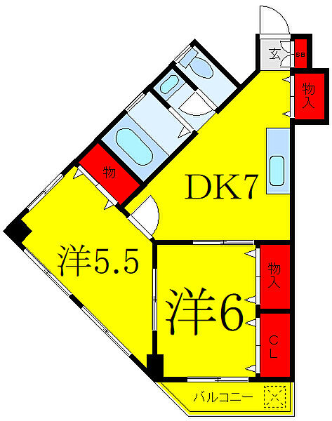 サアラ成増 40A｜東京都板橋区成増3丁目(賃貸マンション2DK・4階・40.00㎡)の写真 その2