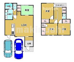 堺市美原区「南余部」一戸建て 4LDKの間取り