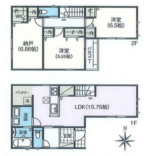 家族とのコミュニケーションがとりやすい対面式キッチン!リビング階段で家族の動きのわかりやすい間取♪