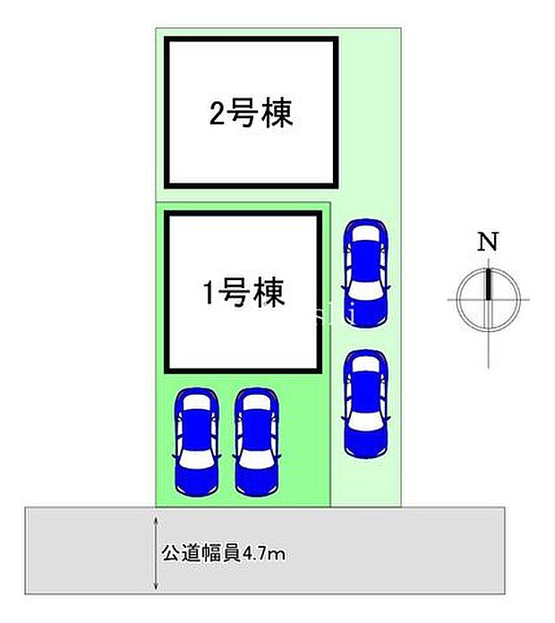 限定2区画の新築分譲！令和7年11月完成済みです♪全棟が駐車場2台分付き！南側接道の戸建てです♪