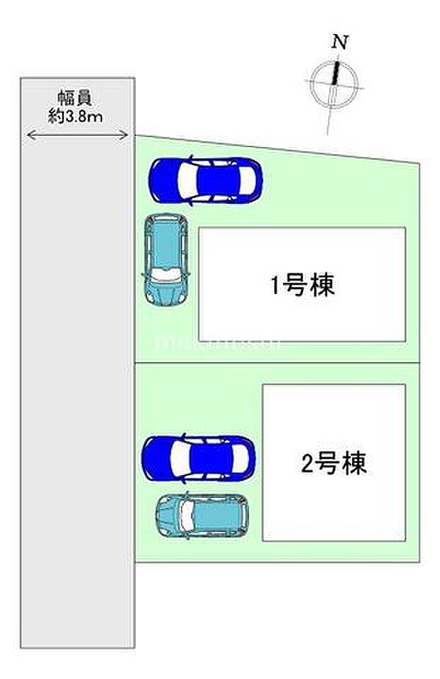 2区画限定新築!全棟駐車場2台分!会話の弾む対面式キッチンのリビング♪令和7年12月完成予定!