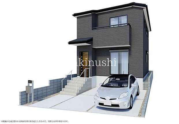駐車場は並列で2台分ございます♪前面道路の幅員と間口も広く、来客時などの出し入れもスムーズにできますね♪