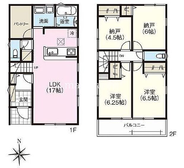 【1号棟】南側採光の17帖のLDK!リビング階段で家族の動きのわかりやすい間取り!コミュニケーションがとりやすいお家♪