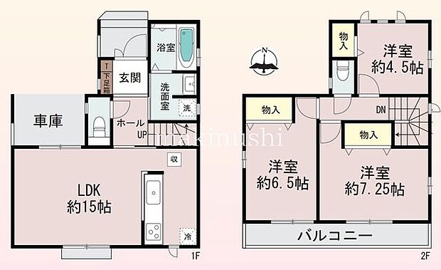 【3号棟】3LDK+ガレージ1台！南向きのワイドなバルコニー！洗濯物が良く乾きます♪南側採光の間取り設計のお家！
