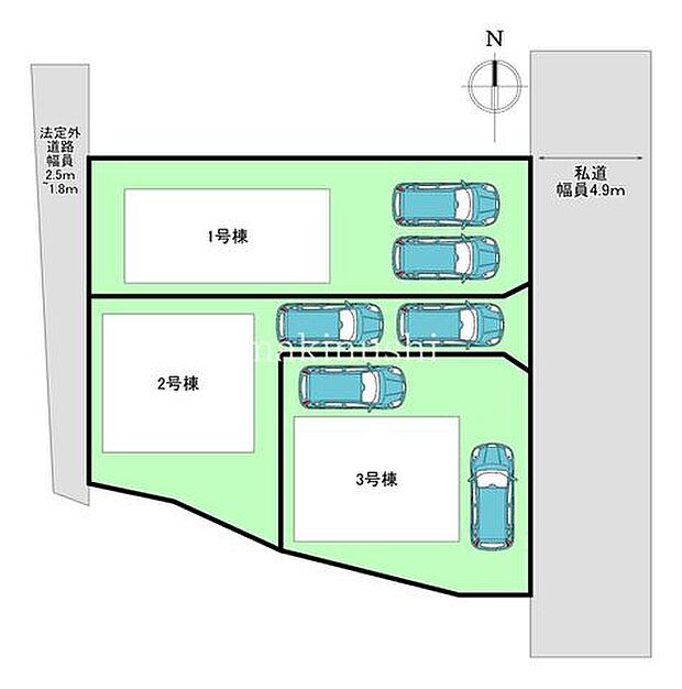 令和8年1月建築の新築戸建て！限定3区画の！駐車場は全棟に2台分ございます♪便利な収納小部屋など充実の間取り！
