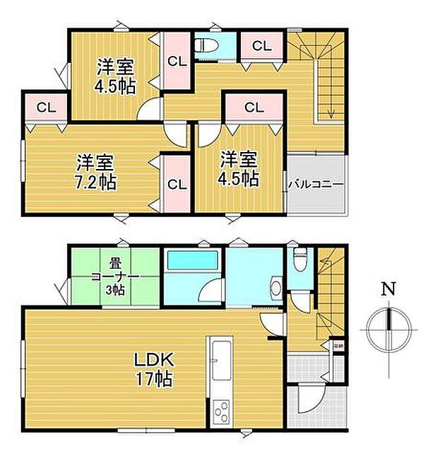 【7号棟】3SLDK+タタミコーナー！LDKは17帖+3帖のタタミコーナーとリビングスペースが一番広いお家♪タタミがあれば冬にはコタツがおけますね♪