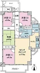 コスモ千代田 4LDKの間取図画像