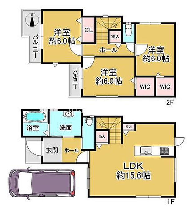 間取図堺市美原区阿弥 新築戸建3LDKの間取りになります!!