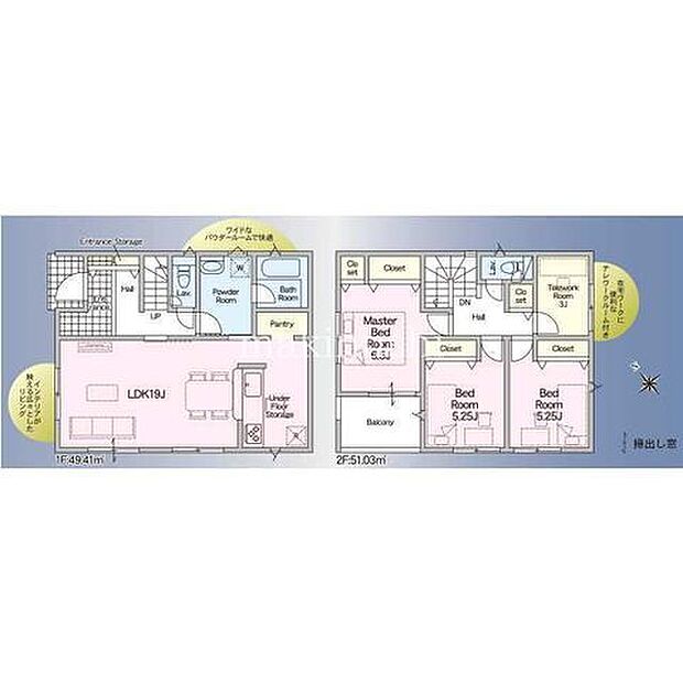 間取図3SLDKリフォーム済ですぐにお住まい頂けます。