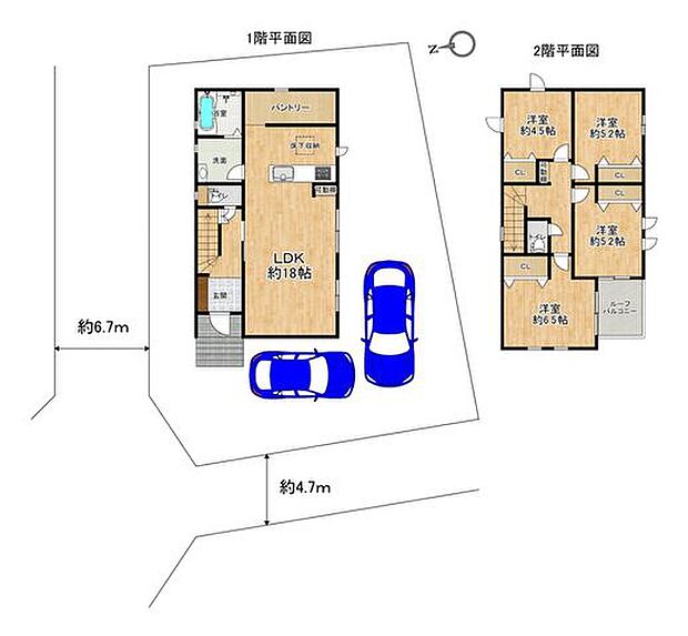 間取り・4LDK ・二方角地 ・閑静な住宅地