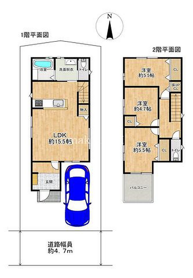 間取図堺市中区福田　新築戸建3LDKの間取りです
