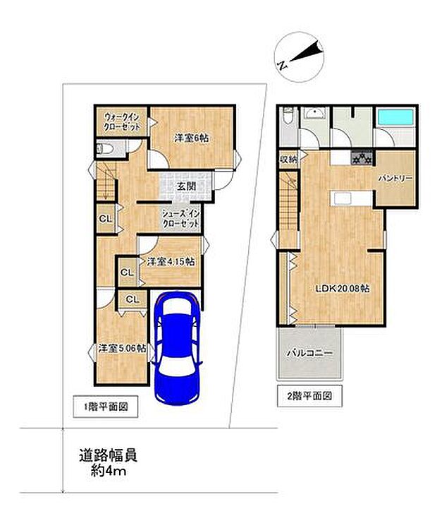 間取図堺市西区鳳中町1丁　新築一戸建2LDK＋納戸付きの新築戸建。ゆとりある間取りで、収納スペースも充実しており、暮らしやすさと機能性を兼ね備えた住まいです。新生活におすすめの一邸です。