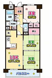 ファミールハイツ八尾B棟 3LDKの間取図画像