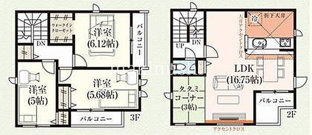 3LDK+畳コーナー+駐車1台可能♪収納スペースが充実しています♪