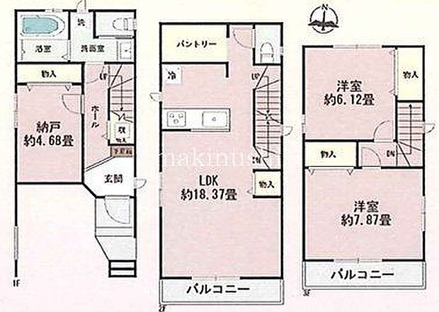 2階がまるまるLDKなので明るく広々使えます。