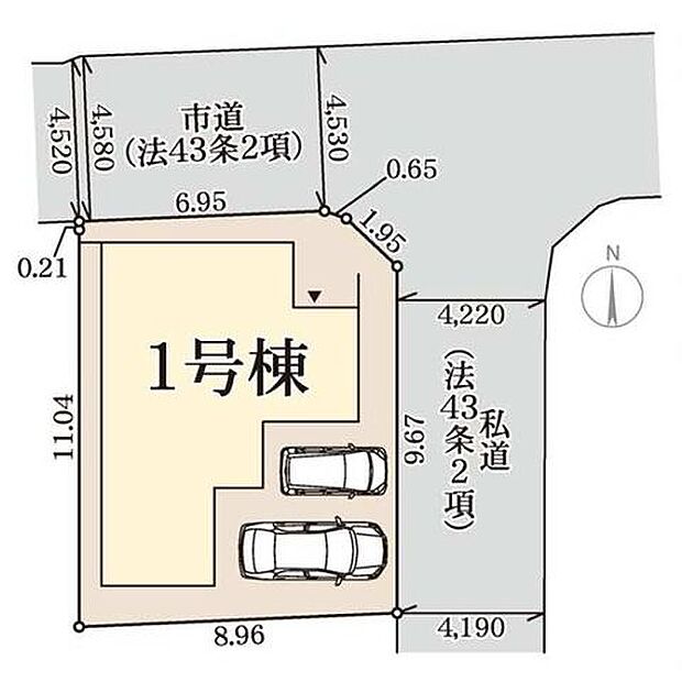 角地で明るいお家です 駐車2台可能