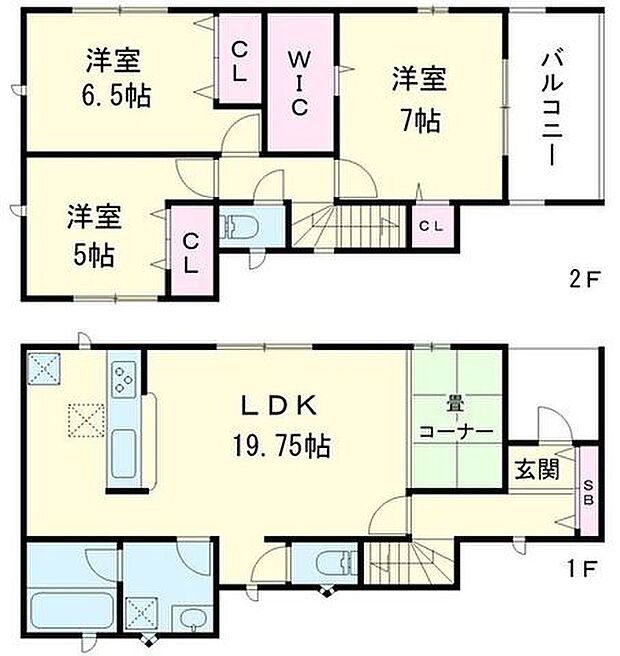 間取図堺市東区高松　1号棟完成しております