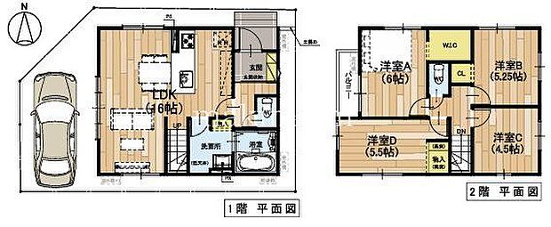 間取図八尾市沼3丁目 新築戸建4LDK＋ウォークインクローゼット