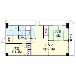泉北星和台コーポラス 2LDKの間取図画像