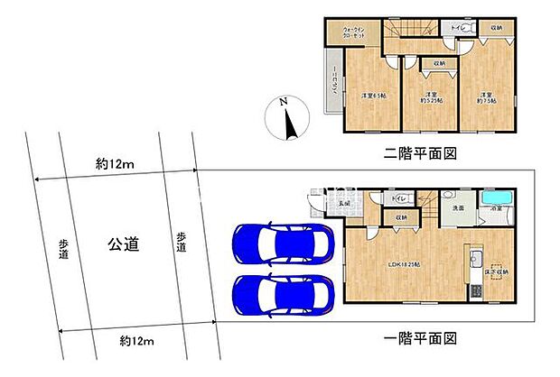 間取図建延面積89.90m2の1LDK+納戸+納戸