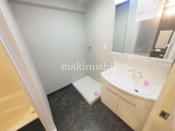 洗面シャワー付き洗面台なので髪の毛や汚れに気付いた時にサッとお掃除できます。