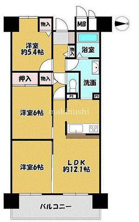 3LDK 間取り