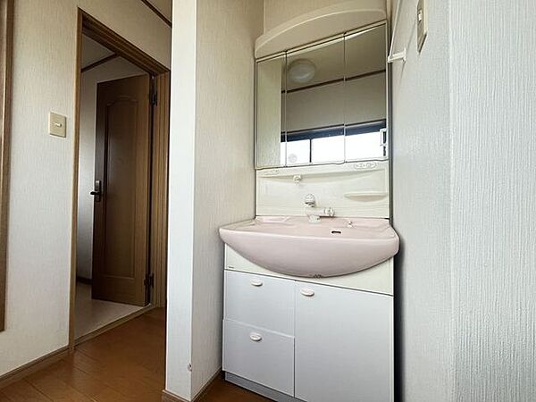 水が飛び散りにくい、シャワー付き洗面台で快適な暮らしを♪