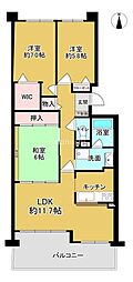 セントポリア金剛東2番館 3LDKの間取図画像