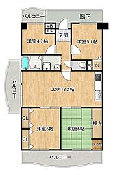 南花台アーバンコンフォート 4LDKの間取図画像