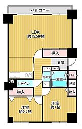 ライオンズマンション千代田弐番館 2LDKの間取図画像