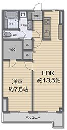 グレイスハイツ蓮池 1LDKの間取図画像