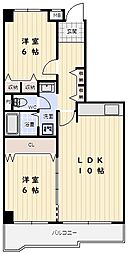 ルネ下沢通 2LDKの間取図画像