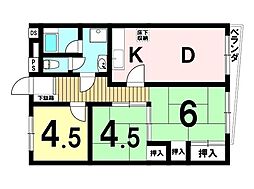 スカイマンション河辺 3DKの間取図画像