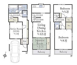 高津区溝口6丁目 中古戸建 3SLDKの間取り