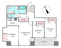 沼津大手町ハイツ 3LDKの間取図画像