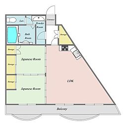 伊豆ビューグランドハイツ 2LDKの間取図画像