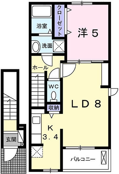 ステラ 202｜兵庫県姫路市伊伝居(賃貸アパート1LDK・2階・42.47㎡)の写真 その2